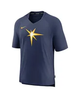 Men's Nike Navy Tampa Bay Rays Authentic Collection Pregame Raglan Performance V-Neck T-shirt