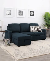 Newton 82" Fabric 2 Piece Sleeper Sofa Sectional with Storage