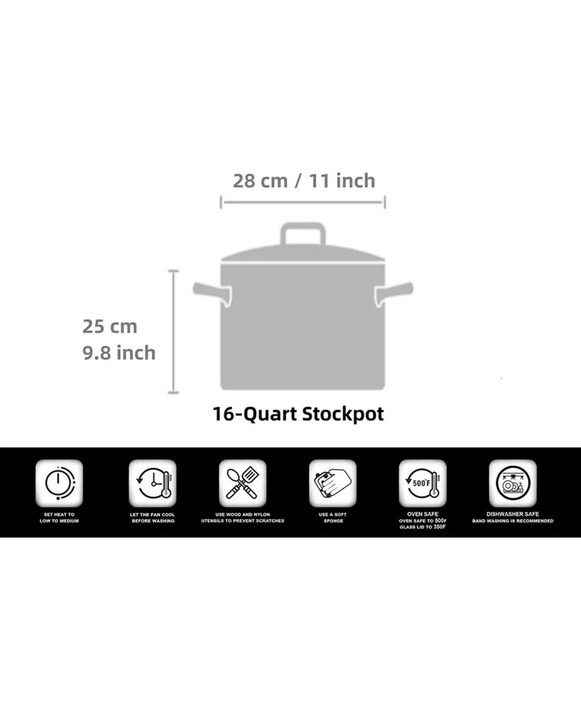 Cooks Standard Stockpots Stainless Steel, Quart Professional Grade Stock Pot with Lid