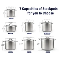 Cooks Standard Stockpots Stainless Steel, Quart Professional Grade Stock Pot with Lid