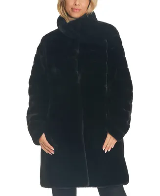 Jones New York Women's Petite Faux-Fur Coat