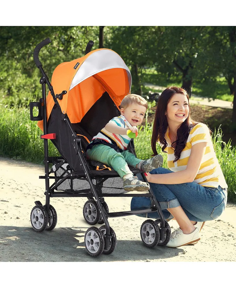Folding Lightweight Baby Toddler Umbrella Travel Stroller w/ Storage Basket