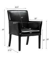 Costway Executive Pu Leather Guest Chair Reception Side Arm Chair