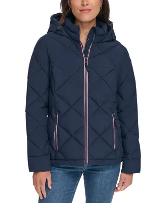 Tommy Hilfiger Women's Diamond Quilted Hooded Packable Puffer Coat, Created for Macy's