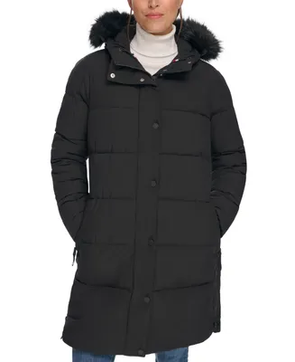 Tommy Hilfiger Women's Faux-Fur-Trim Hooded Puffer Coat, Created for Macy's