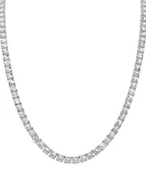 Bulova Men's Icon White Topaz (1/10 ct. t.w.) Tennis 22" Necklace in Sterling Silver