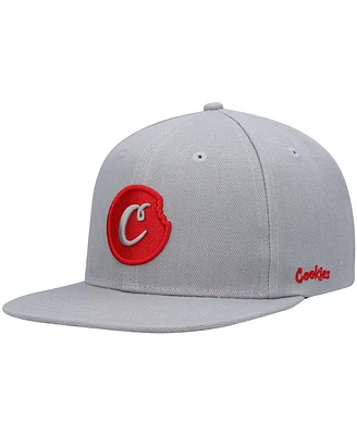 Men's Cookies Gray C-Bite Solid Snapback Hat