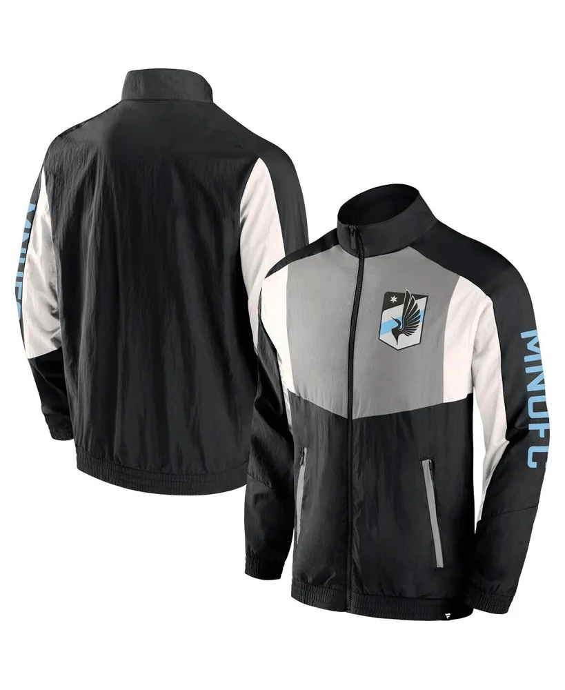 Men's Fanatics Black Minnesota United Fc Net Goal Raglan Full-Zip Track Jacket