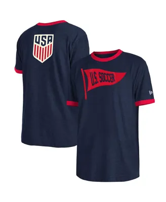 Men's New Era Navy Usmnt Throwback Ringer T-shirt