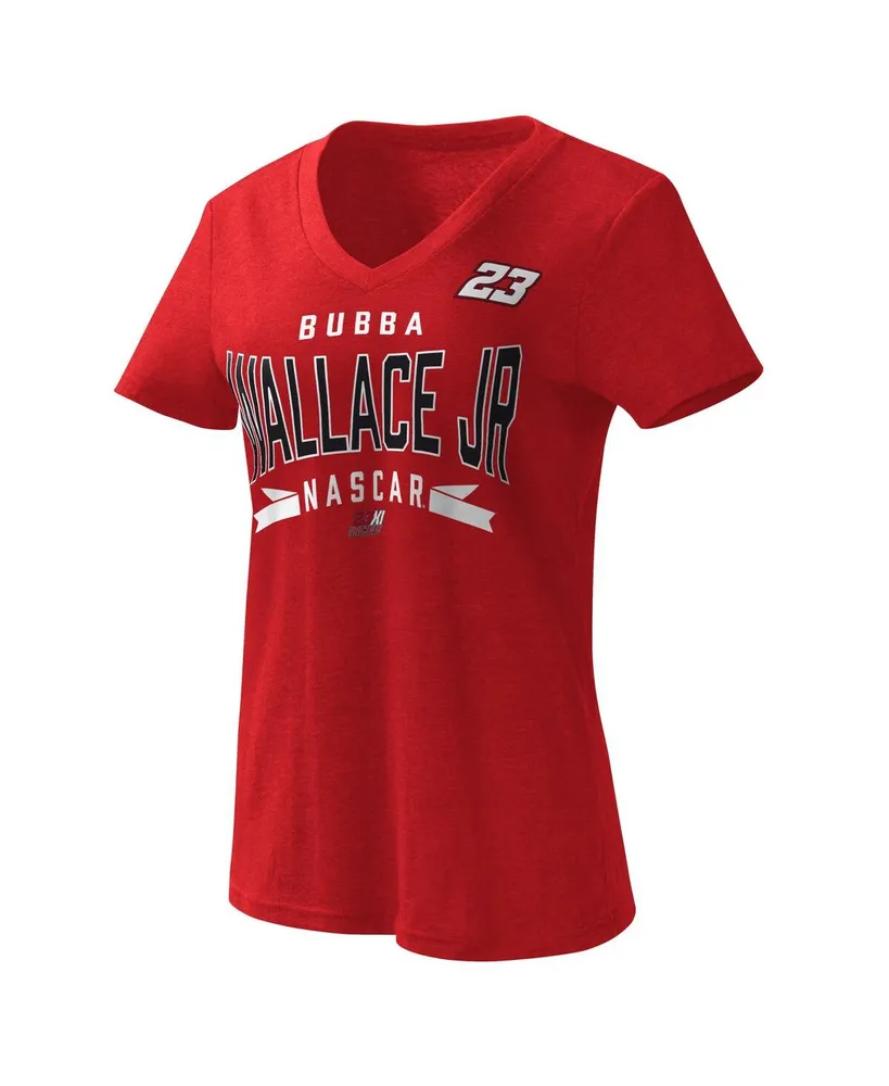 Women's G-iii 4Her by Carl Banks Red Bubba Wallace Dream Team V-Neck T-shirt