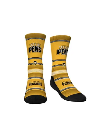 Youth Boys and Girls Rock 'Em Socks Pittsburgh Penguins Team Slogan Crew Socks