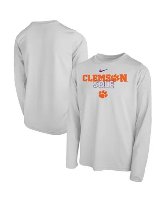 Big Boys and Girls Nike White Clemson Tigers 2023 On Court Sole Bench T-shirt