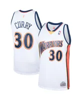 Men's Mitchell & Ness Stephen Curry White Golden State Warriors 2009-10 Hardwood Classics Swingman Jersey