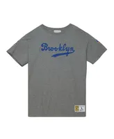 Men's Mitchell & Ness Jackie Robinson Gray Brooklyn Dodgers Cooperstown Collection Legends T-shirt