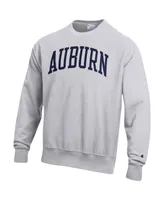 Men's Champion Heathered Gray Auburn Tigers Arch Reverse Weave Pullover Sweatshirt