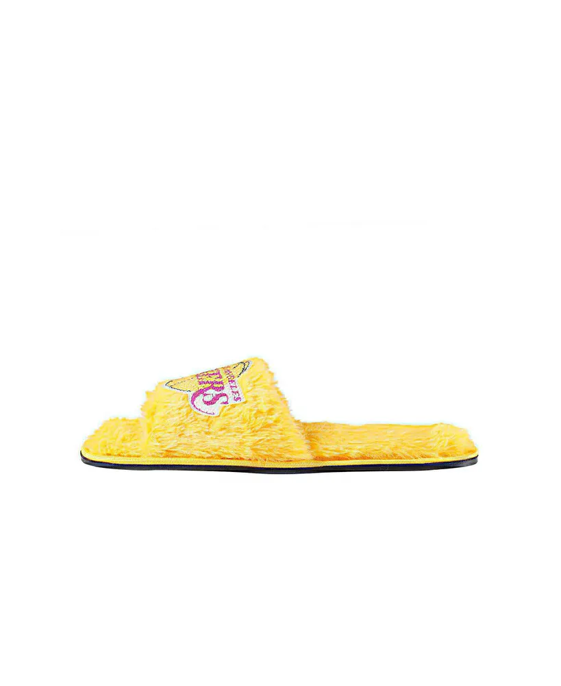 Women's Foco Gold Los Angeles Lakers Rhinestone Fuzzy Slippers