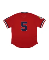 Men's Rings & Crwns #5 Red Kansas City Monarchs Mesh Replica V-Neck Jersey