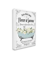 Stupell Industries Floral Parisian Bathroom Advertisement Canvas Wall Art, 36" x 1.5" x 48" - Multi