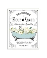 Stupell Industries Floral Parisian Bathroom Advertisement Wall Plaque Art, 10" x 15" - Multi