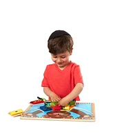 Melissa & Doug Basic Skills Puzzle Board - Wooden Educational Toy