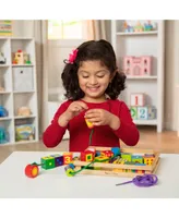 Melissa & Doug Deluxe Wooden Lacing Beads - Educational Activity With 27 Beads and 2 Laces