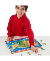 Melissa & Doug Usa Map Sound Puzzle - Wooden Puzzle With Sound Effects (40 pcs), Multicolor