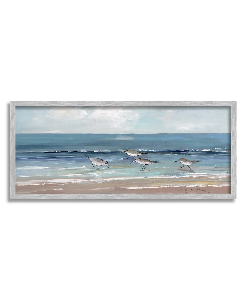 Stupell Industries Sandpipers Birds Cloudy Sky Framed Giclee Art, 10" x 1.5" x 24" - Multi