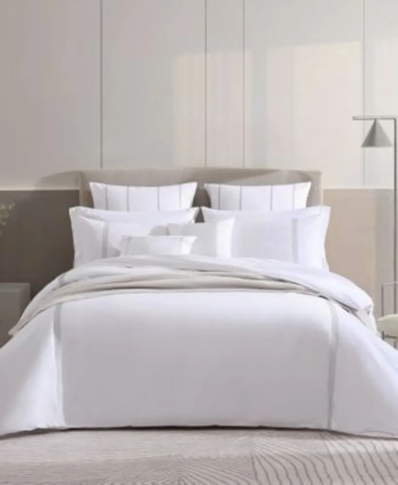 Vera Wang Lattice Solid Cotton Percale Duvet Cover Sets Collection