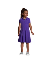 Lands' End Big Girls Plus School Uniform Short Sleeve Mesh Polo Dress at the Knee