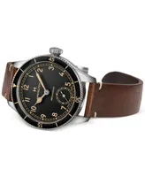 Hamilton Men's Khaki Aviation Pioneer Brown Leather Strap Watch 43mm