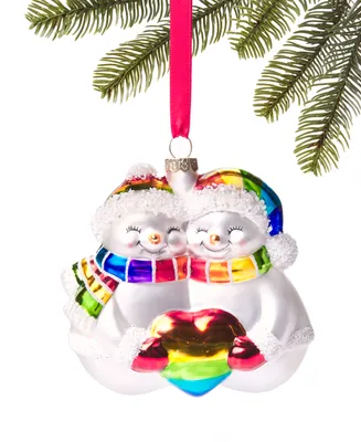 Holiday Lane Love is Love Rainbow Snowman Couple Ornament, Created for Macy's