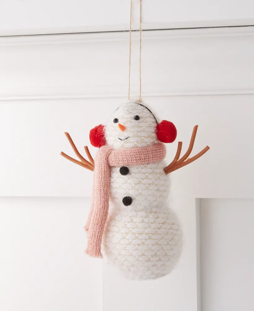 Holiday Lane Christmas Cheer Fabric Snowman Ornament, Created for Macy's