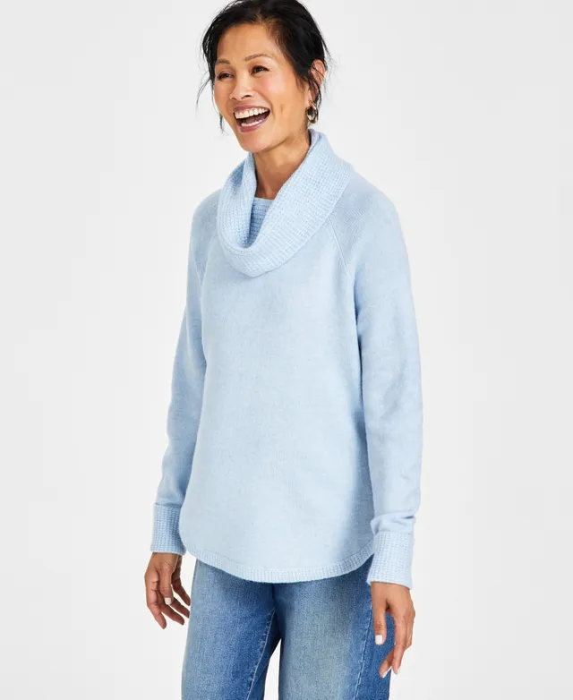 Style & Co Petite Waffle-Knit Tunic Hoodie, Created for Macy's - Macy's