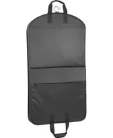 WallyBags 40" Deluxe Travel Garment Bag with Two Pockets and Groom Embroidery - Black