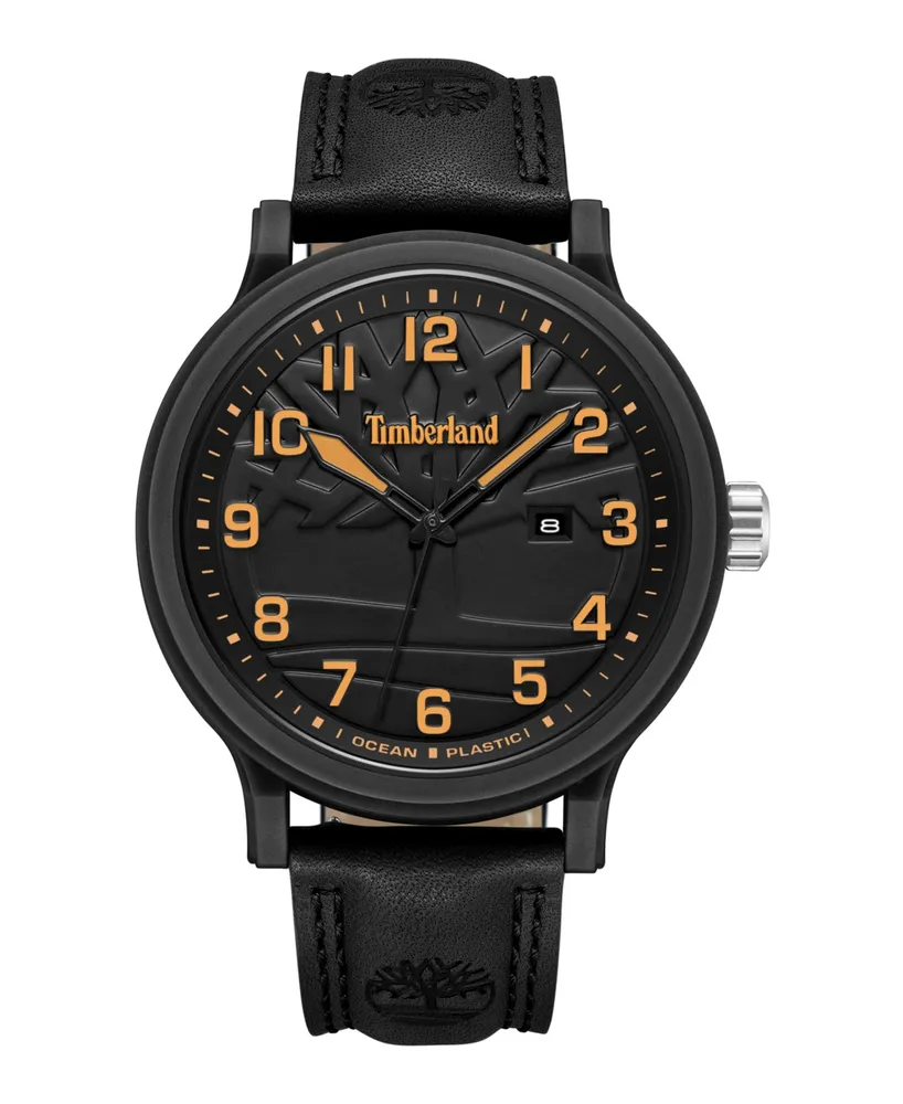 Timberland Men's Quartz Driscoll Plastic Genuine Leather Watch 46mm