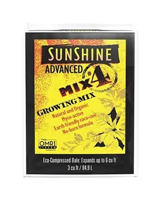 Sunshine Advanced Growing Mix 4, 3 Cu Ft Compressed