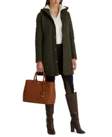 Lauren Ralph Lauren Petite Hooded Quilted Faux-Suede-Trim Coat