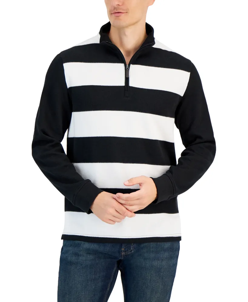 Club Room Men's Quarter-Zip Textured Cotton Sweater, Created for Macy's -  Macy's