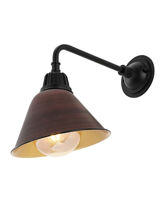 Croydon 9.63" 1-Light Farmhouse Industrial Indoor, Outdoor Iron Led Gooseneck Arm Outdoor Sconce