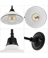 Aurora 12.25" 1-Light Farmhouse Industrial Indoor, Outdoor Iron Led Gooseneck Arm Sconce