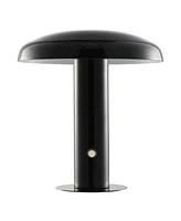 Suillius 11" Contemporary Bohemian Rechargeable, Cordless Iron Integrated Led Mushroom Table Lamp