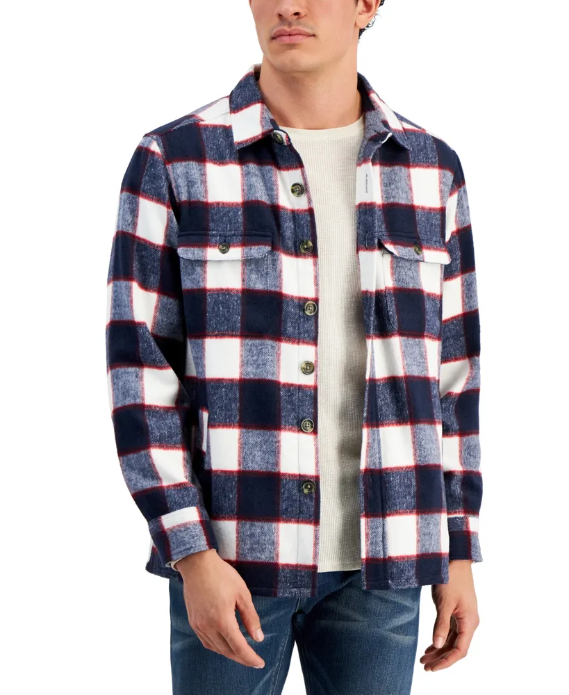 Club Room Men's Cory Plaid Shacket, Created for Macy's