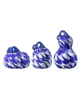 Glitzhome White Glass Pumpkin Gourd, Set of 3