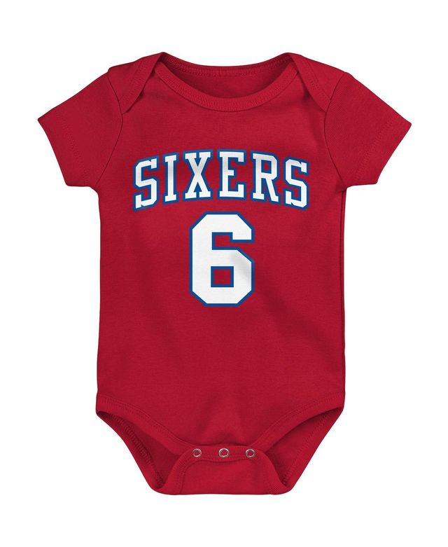 Infant Boys and Girls Mitchell & Ness Julius Erving Red Philadelphia 76ers Hardwood Classics Name and Number Bodysuit