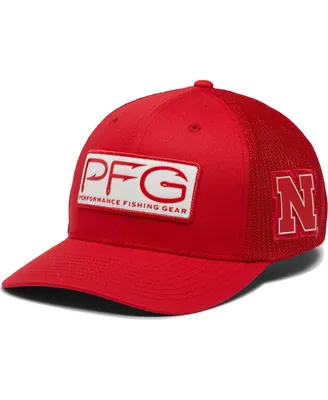 Men's Columbia Scarlet Nebraska Huskers Pfg Hooks Flex Hat