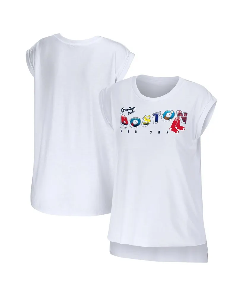 Women's Wear by Erin Andrews White Boston Red Sox Greetings From T-shirt