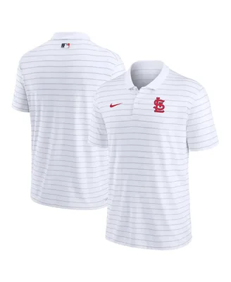 Men's Nike White St. Louis Cardinals Authentic Collection Victory Striped Performance Polo Shirt
