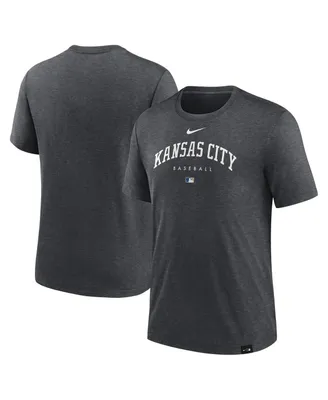 Men's Nike Heather Charcoal Kansas City Royals Authentic Collection Early Work Tri-Blend Performance T-shirt