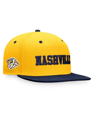 Men's Fanatics Gold, Navy Nashville Predators Heritage City Two-Tone Snapback Hat