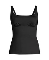 Lands' End Women's D-Cup Tummy Control Square Neck Underwire Tankini Swimsuit Top